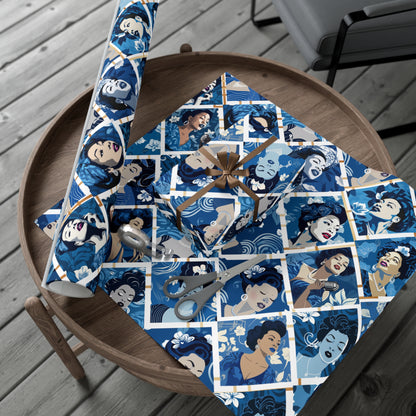 Ladies Sing The Blues: Vintage Gift Wrapping Paper