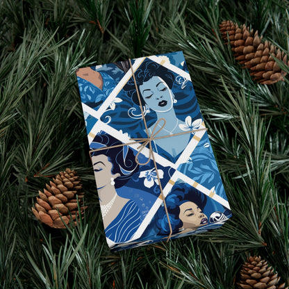 Ladies Sing The Blues: Vintage Gift Wrapping Paper