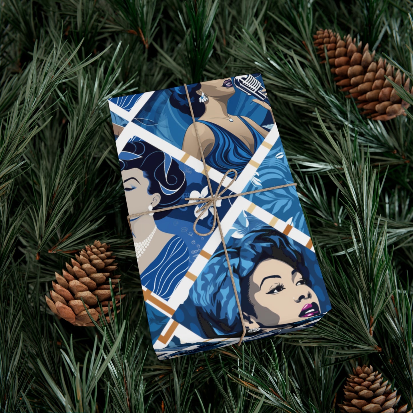 Ladies Sing The Blues: Vintage Gift Wrapping Paper