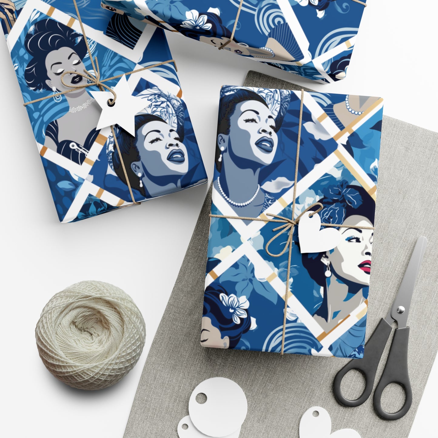 Ladies Sing The Blues: Vintage Gift Wrapping Paper