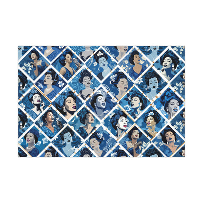 Ladies Sing The Blues: Vintage Gift Wrapping Paper