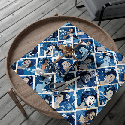 Ladies Sing The Blues: Vintage Gift Wrapping Paper