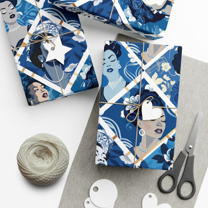 Ladies Sing The Blues: Vintage Gift Wrapping Paper